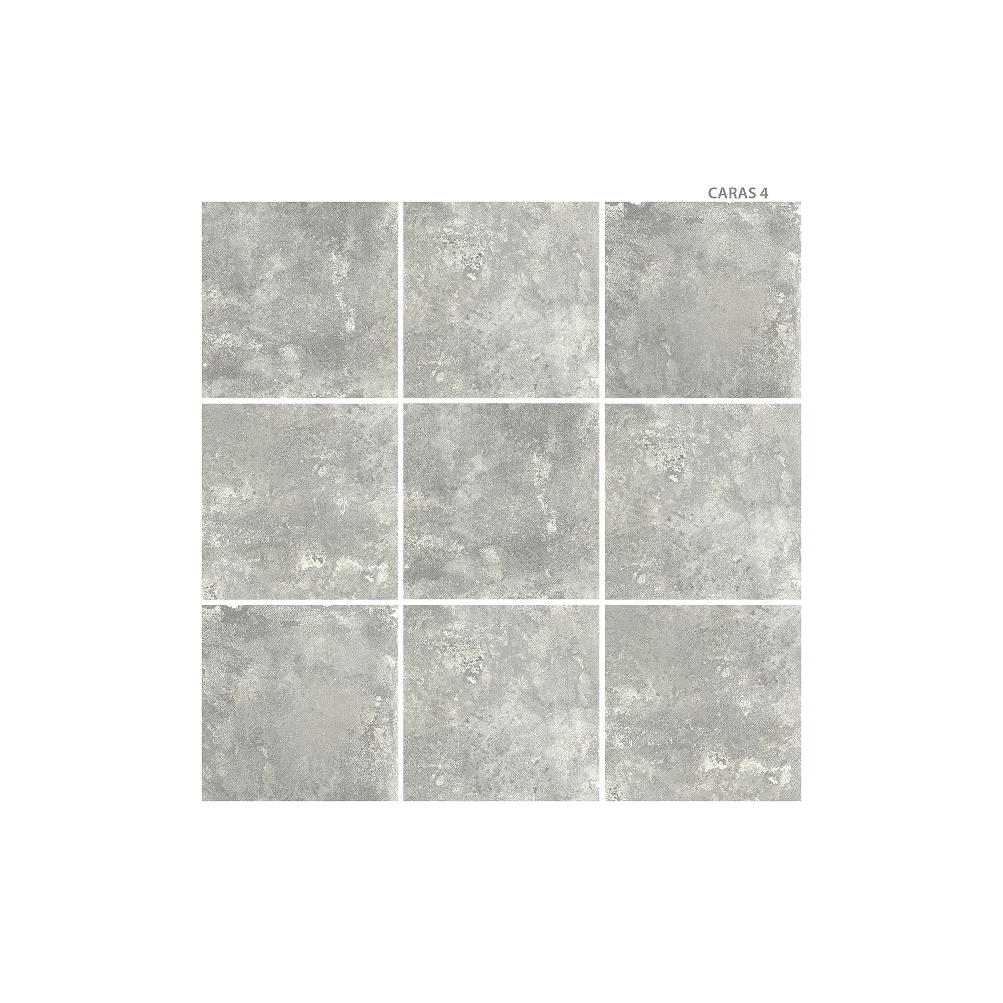 CERÁMICA PIEDRA ORVEX PANEL Cerámica Piedra Orvex de color gris y textura compacta propio del nuevo acabado diamond estructurado puesto en un panel de 9 piezas