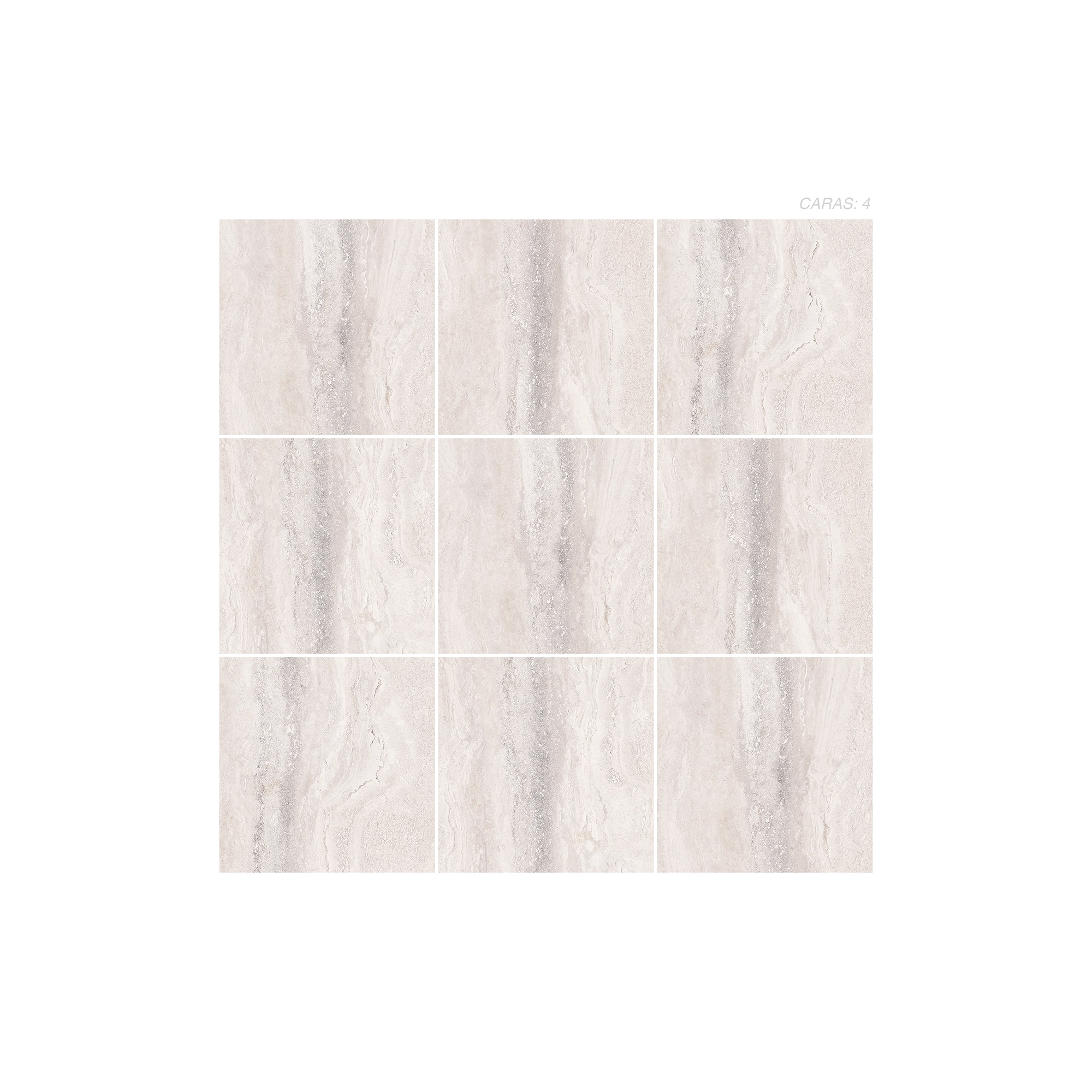 CERÁMICA MÁRMOL VITTORIA PANEL Cerámica Mármol Vittoria de color beige, estilo mármol y acabado satinado texturizado digital puesto en un panel de 9 piezas